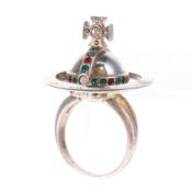 Vivienne Westwood Sterling Silver Orb Poison Ring, 12g