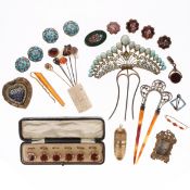 Antique and Later Ladies Accessories including Micro Mosaic, Tiara
