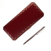 Santos De Cartier - Brushed Steel Ballpoint Pen, Original Box
