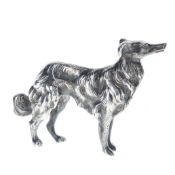 Silver Novelty Borzoi Dog Ornament, 56g
