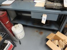 Metal Work Table & Contents (2) Vises (Other than Marsh Stencil Machine Lot 15)