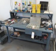Metal Table & 15,000 Lb. Cribbing Blocks & Other Contents