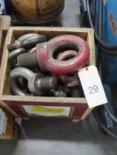 Box of Various Machinery Lifting Eye Bolts, Theared Shanks, M42 & Various Sizes