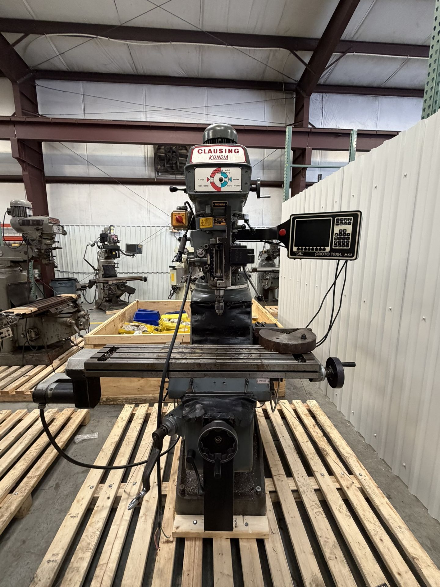 2004 Clausing Kondia FV-1 Knee Mill with Proto Trak MX2 Control