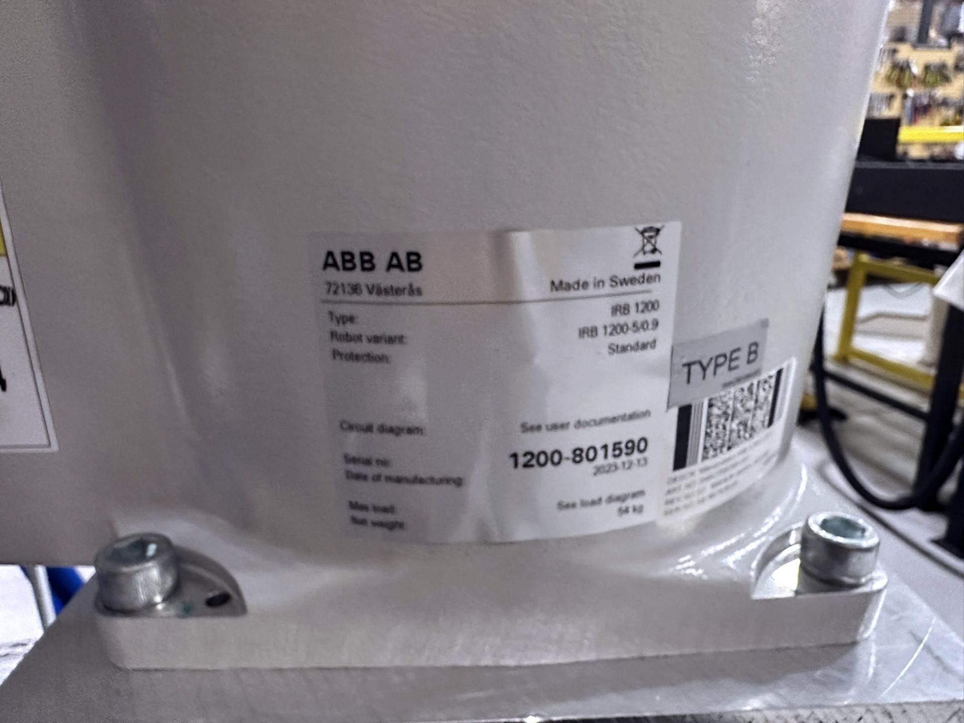 Abb Rbot Serial Number ABB IRB1200-5/0.9 Robot Arm (2023) (Like New - Never used) Description ...