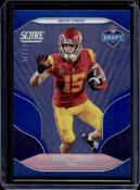 DRAKE LONDON 2022 SCORE NFL DRAFT BLUE HOLO ROOKIE CARD