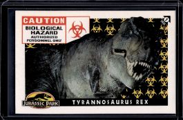 T-REX 1993 TOPPS JURASSIC PARL STICKER ROOKIE