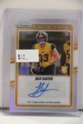 JACK SAWYER 2025 PANINI OPTIC SILVER PRIZM AUTOGRAPH ROOKIE CARD