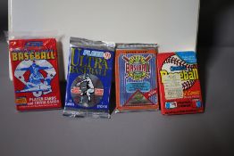 4 PACK LOT OF BASEBALL CARDS, SCORE DONRUSS, ULTRA, UPPER DECK