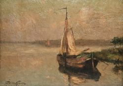 Pieter GORUS (1881-1941), fishing boat, oil on canvas, signed