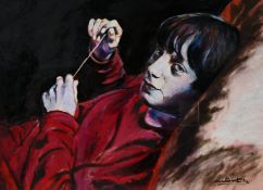 Martin WALLAERT (1944), Portrait of his son, pastel, signed