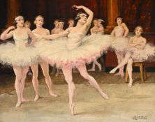 Willy VAN RIET (1887-1928), ballerinas, oil on panel, signed
