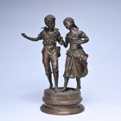 Ernest RANCOULET (1842-1918) (after), bronze statue 'Le Pêche originel’