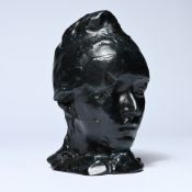 Auguste RODIN (1840-1917), Head of Camille Claudel with a cap, signed (posthumous edition)