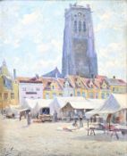 Emmanuel VIERIN (1869-1954), Marketscene in Furnes, oil on canvas, signed and dated '95