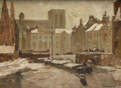 Alfons DE CUYPER (1887-1950), Cityscape in Ghent, oil on canvas, signed