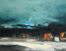 Paul Permeke (1918–1990), oil on canvas, winter landscape, signed
