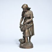 Louis GRÉGOIRE (1840-1890), La pêche, sculpture in patinated bronze, signed (posthumous)