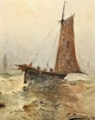 E. Dominique, Marine, oil on canvas, signed
