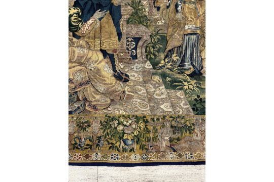 Flanders Tapestry, antique, 261 x 223 cm, ID: A-800 Woven with hand