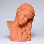 Koos VAN DER KAAIJ (1899-1976), terracotta bust of a young girl 1948, signed, numbered 15/15