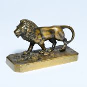Pierre-Jules MÈNE (1810-1879), gilded bronze sculpture of a lion, signed PJ Mene 1841