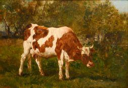 Emile VAN MARCKE DE LUMMEN (1827-1890), Cow in the meadow, signed