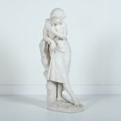 Gino LAPINI (19th-20th century), marble statue of a young girl, signed and marked Florence 1895