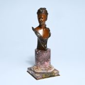 Georges VAN DER STRAETEN (1856-1928), bronze sculpture on marble base, Minuet, signed