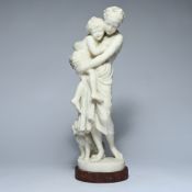 Jean-Baptiste CARPEAUX (1827-1875), marble statue on marble pedestal, Mother and Child with Sheep, s