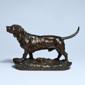 Jules MOIGNIEZ (1835-1894), bronze hunting dog, signed