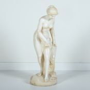 French alabaster sculpture, 'La Baigneuse', 20th century, after Etienne Maurice Falconet (France, 17