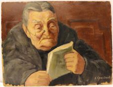 20th-Century French Painter. "Reading"