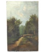 19th-Century Painter. "Landscape with Bridge"
