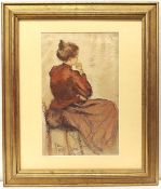 Adrien Godien (1873 -1949). "Seated Female Portrait"