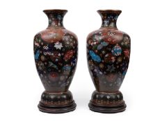 A PAIR OF LARGE CLOISONNE VASES, Japan, Meiji period (1868-1912)