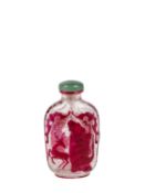 A GLASS OVERLAY SNUFF BOTTLE, China, 20th century