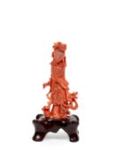 ☼ A CORAL FIGURE, China, first half of the 20th century