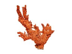 ☼ A LARGE MOMO CORAL FIGURE, China, early 20th century