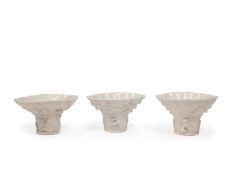 THREE DEHUA PORCELAIN LIBATION CUPS, China, Kangxi period (1661-1722)