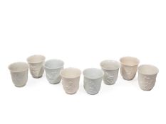 A SET OF EIGHT BLANC-DE-CHINE PORCELAIN WINE CUPS, China, Kangxi period (1661-1722)