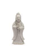 A DEHUA PORCELAIN FIGURE OF GUANYIN, China, Qing dynasty, 18th century