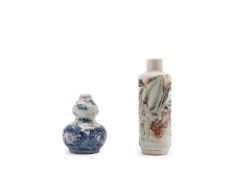 TWO PORCELAIN SNUFF BOTTLES, China, Qing dynasty, 19th century