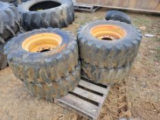 Titan Skid Steer tires on Wheels 'Set of 4 - Used'