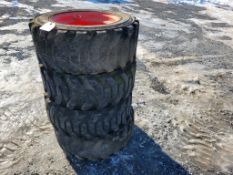 Skid Steer Tires on Wheels 'Set of 4 - Used'