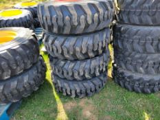 Forerunner SKS1 Skid Steer Tires on Wheels 'Set of 4 - New'