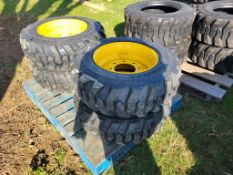 Forerunner SKS1 Skid Steer Tires on Wheels 'Set of 4 - NEW'