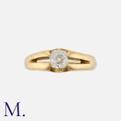 An Old Cut Diamond Gypsy Ring in 18 carat yellow gold, set with an old cut diamond of