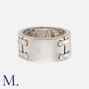 HERMES. A Diamond Band in 18K white gold, set with round cut diamonds. Signed Hermes and serial
