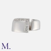 HERMÈS. A Diamond Open Band in 18K white gold set with round brilliant cut diamonds weighing approx.